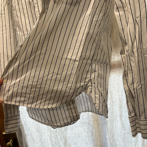 Ralph Lauren Double RL Black and White Striped Blouse - Picture 2 of 4